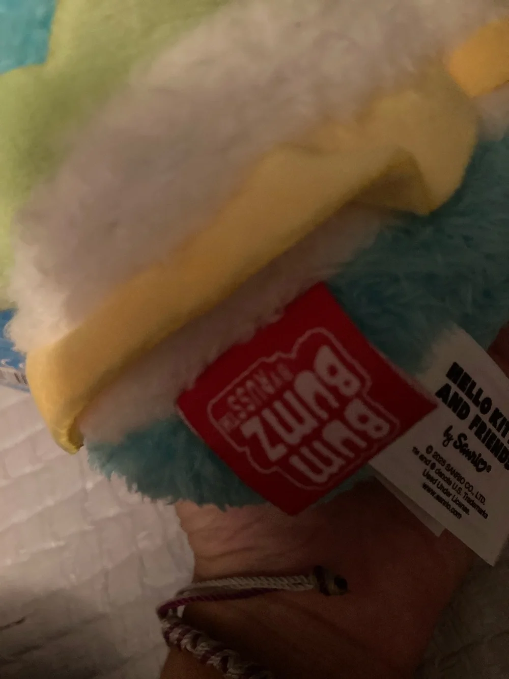 Blue Plush Chick with Pink Hat and Red Bow by